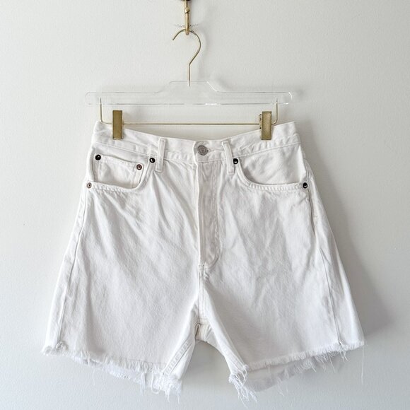 Agolde White Jean Shorts - Picture 1 of 9